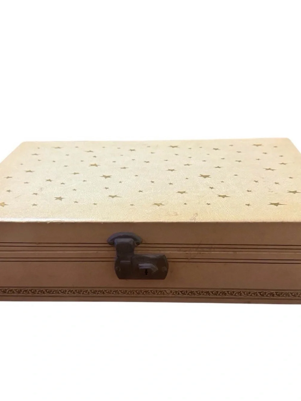 MCM Vintage Jewelry Box 1950s-1960s Red Interior Star Design